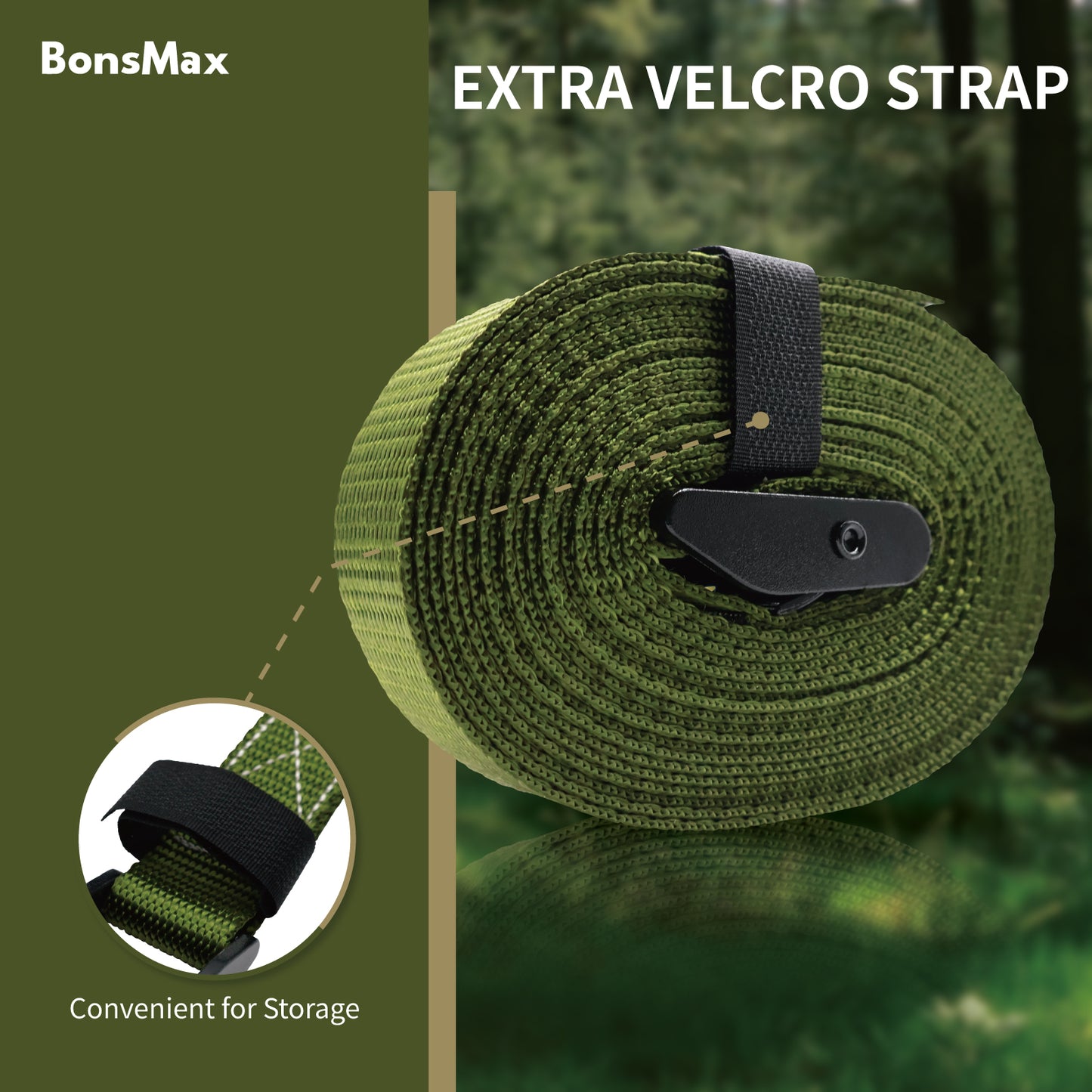1"x15' Cam Buckle Lashing Strap 4Pack-Olive Green