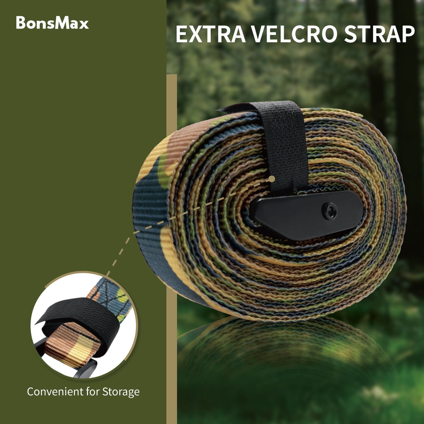 1"x15' Cam Buckle Lashing Strap 4Pack-Camo